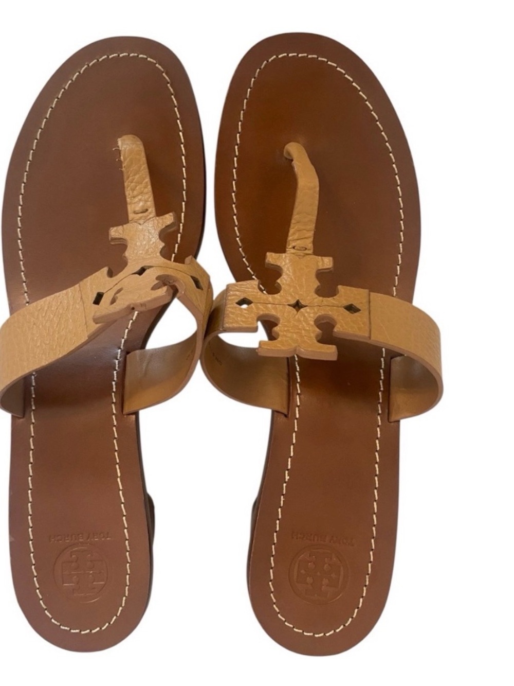 Tory Burch Moore tan leather heeled sandal Sz 11